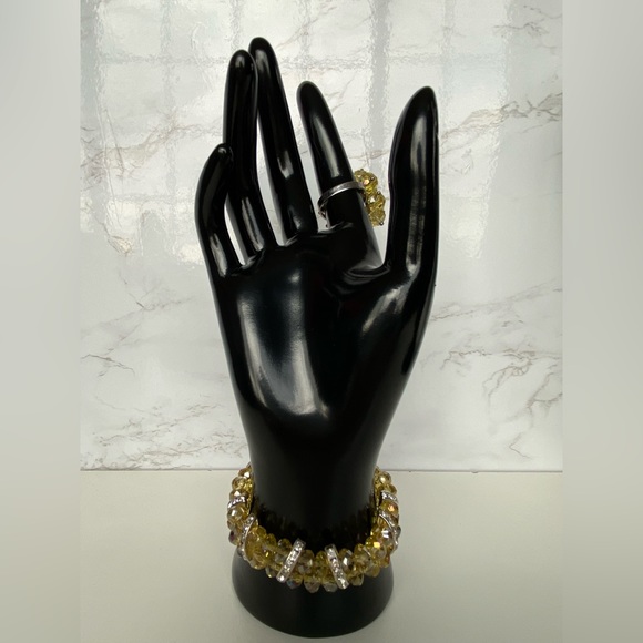 Yellow Necklace + Bracelet + Ring Set - Picture 6 of 10